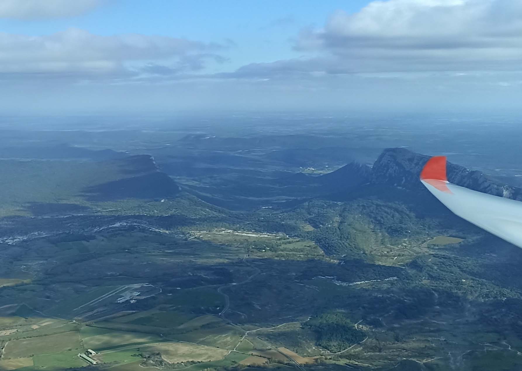 Vol en planeur au-dessus du Pic Saint-Loup